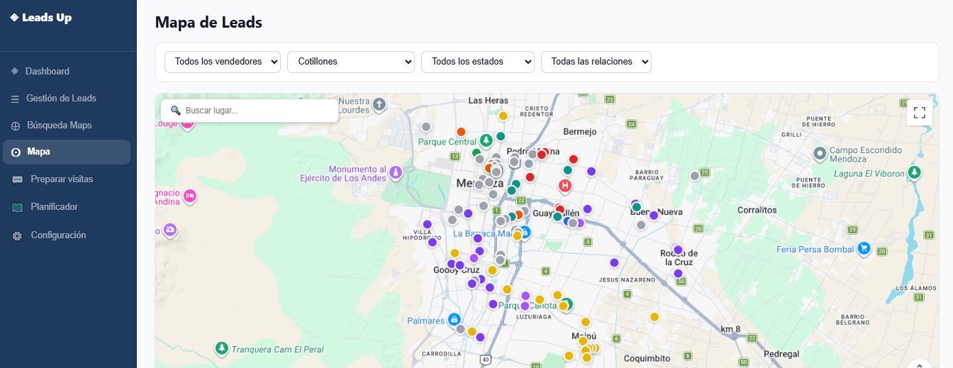 Mapa con todos los leads por estado